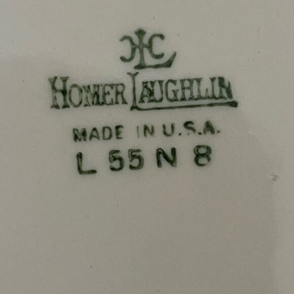 Vintage Homer Laughlin Serving 9" Bowl Pink Victorian Roses orange Swirl Edge - Picture 6 of 6